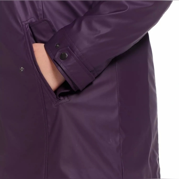 Weatherproof Hooded Midweight Rain Jacket Dark Plum - Picture 5 of 16